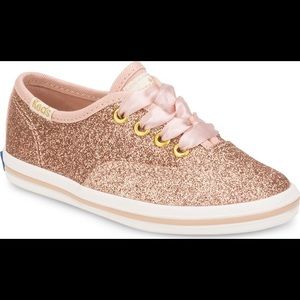 keds x kate spade glitter sneaker in rose gold